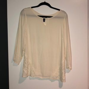 Gap off white blouse with lace detail.  Size M.